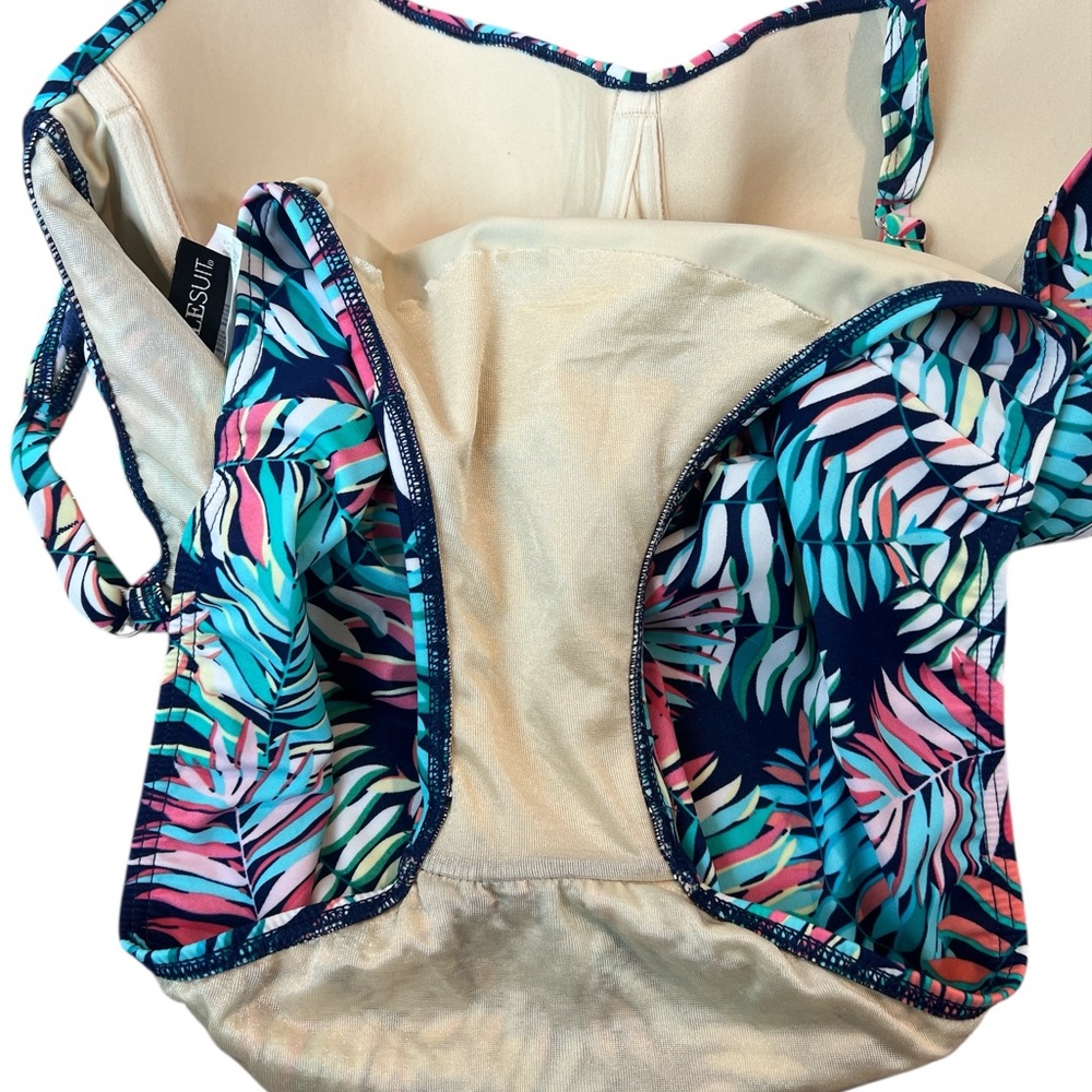 Miraclesuit Amici V-Neck One-Piece Swimsuit Size 14 - Picture 6 of 10